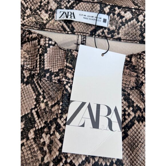 Zara Snake print pants Animal print size 8 NWT - Picture 5 of 7